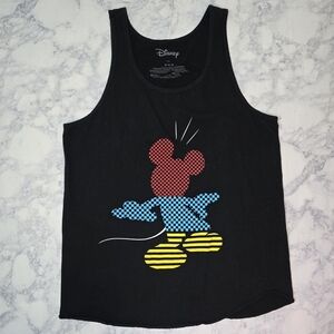 Disney Retro Mickey Mouse Tank Top Medium Black Red Blue Yellow